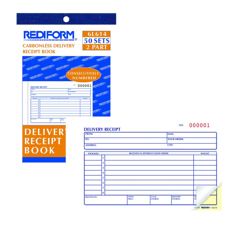 Rediform Delivery Receipt Book, Three-Part Carbonless, 6.38 x 4.25, 50 Forms Total - Image 5